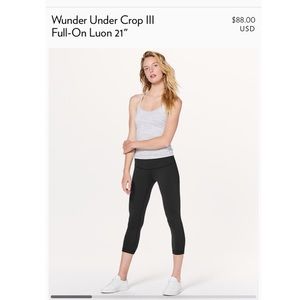 Lululemon Wunder Under Crop 21” Luxtreme